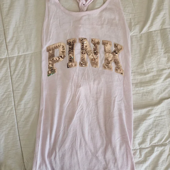 PINK By Victoria's Secret Light Pink Braided Tank - Picture 1 of 4